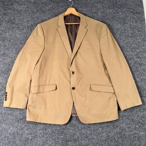 Madison Modern Fit Mens 50R XXL Sport Coat Blazer Jacket Beige Cotton Preppy Old